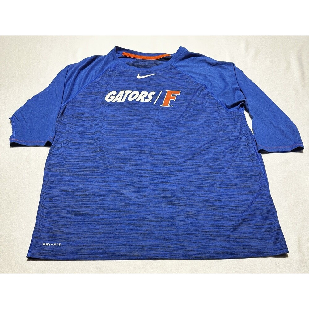 Florida Gators Nike 3/4 Sleeve Shirt Mens Size XL Blue NCAA Dri Fit University